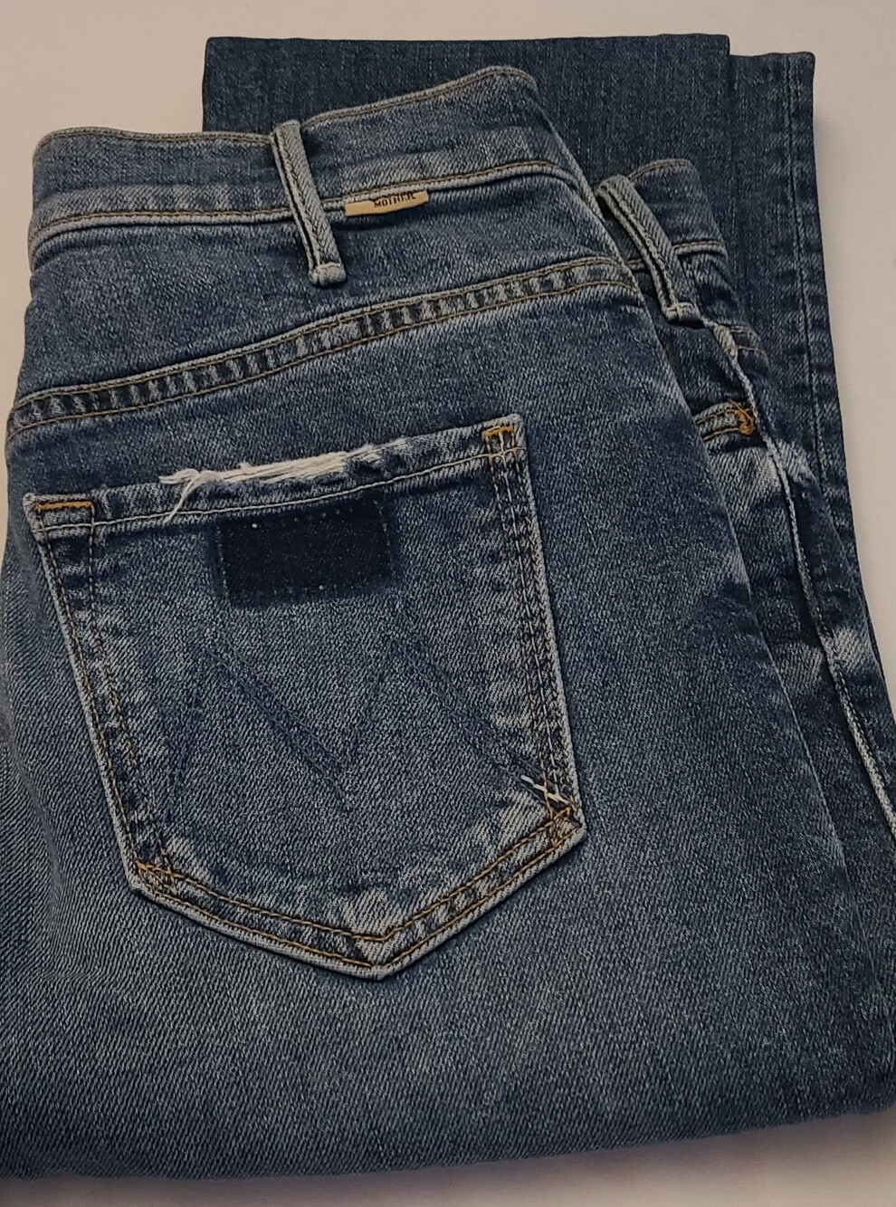 MOTHER Blue Denim Jeans -  The Hustler Ankle